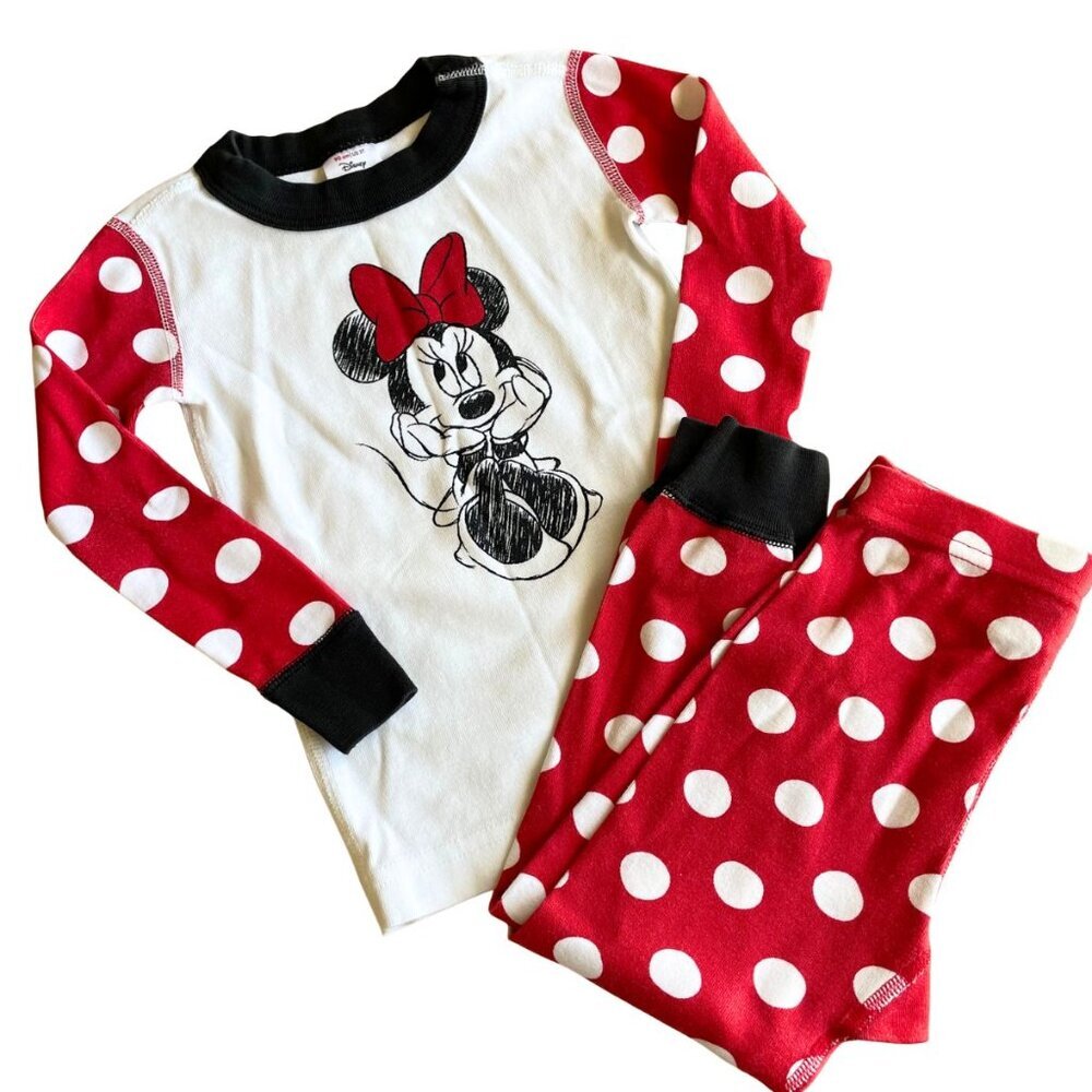 Hanna Andersson Disney Minnie Mouse 100% Organic Cotton Long Johns PJs - Size 3T